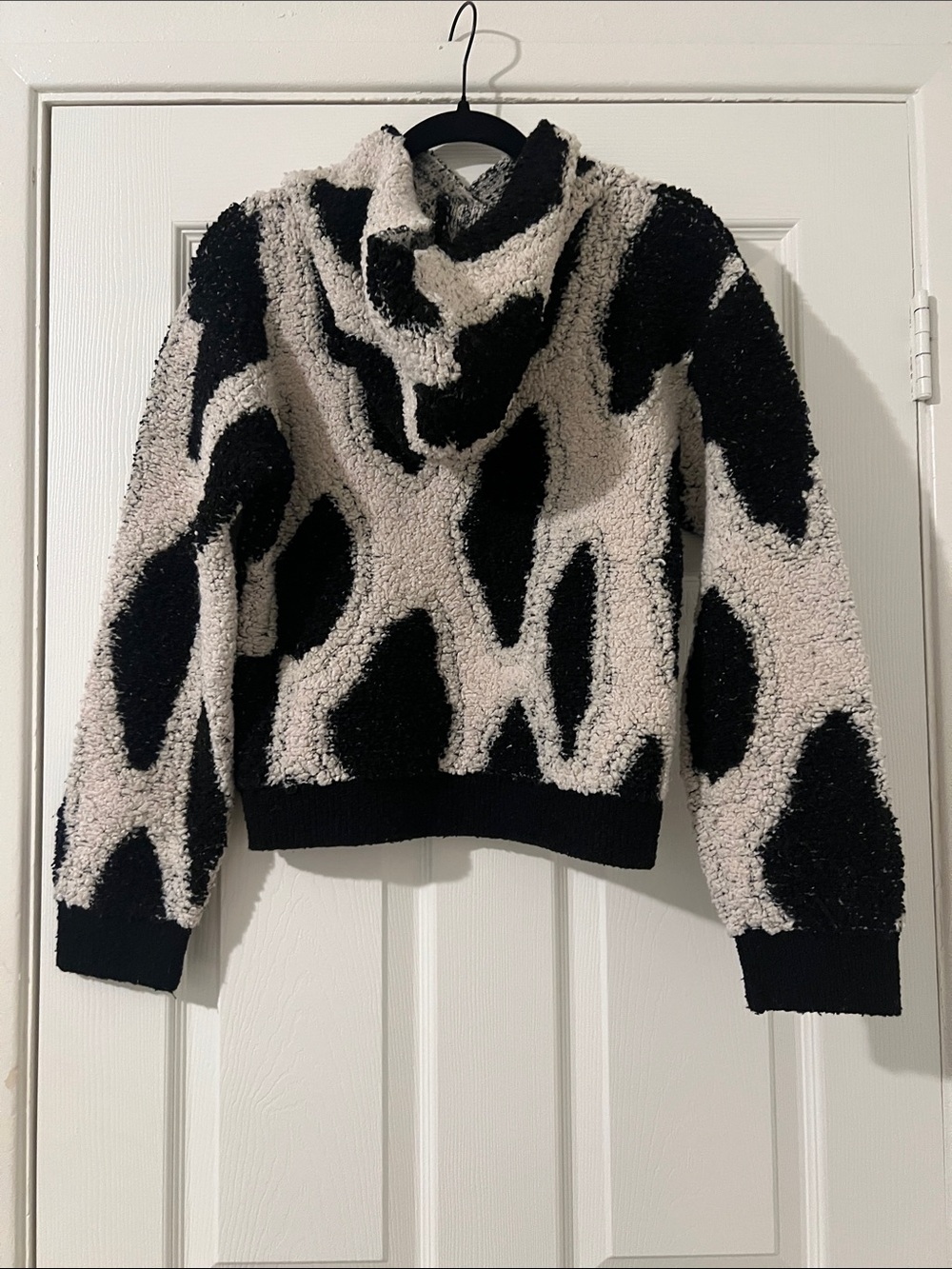 Sandy Liang x Target Cow Print Sherpa Fleece Hoodie - Size XS - Picture 3 of 6